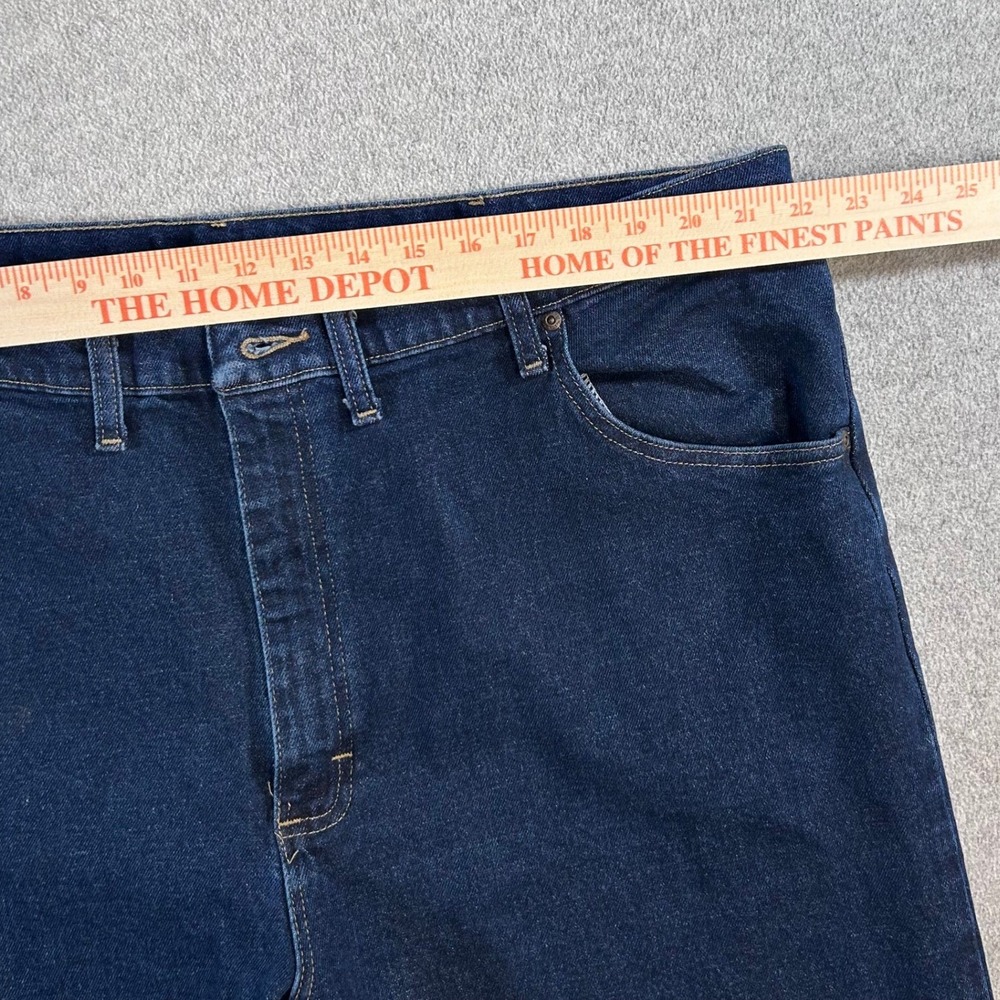 Wrangler Jeans Mens 44x30 Dark‎ Blue Excellent Stretch Denim 1096FXVMF - Picture 3 of 6